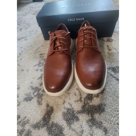 Cole Haan,Grand+ Plain Toe Oxford Mens Size 8.5 M British Tan Leather Shoes - Picture 4 of 9